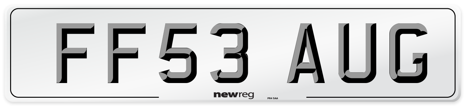 FF53 AUG Number Plate from New Reg
